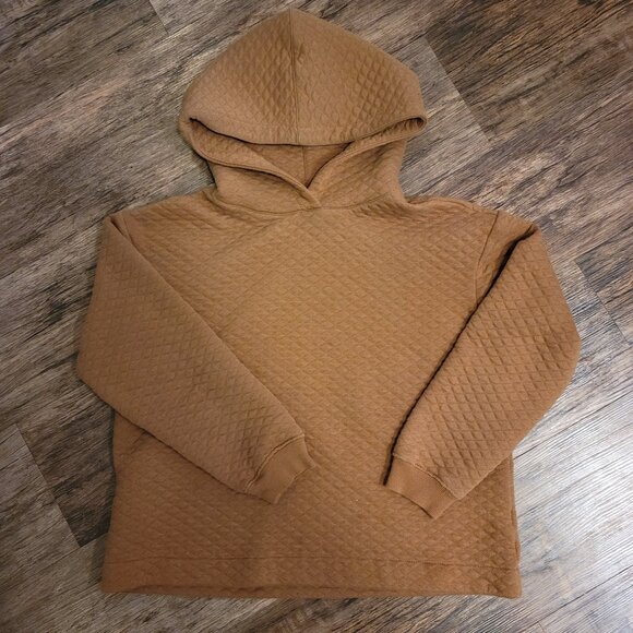 Womens Ecothreads size Small Quilted Burnt Orange Cozy Sweater - GUC - Picture 1 of 5